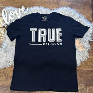 True Religion Mens Short Sleeve Hard Knocks Crew Neck Buddha Tee Shirt Size XL